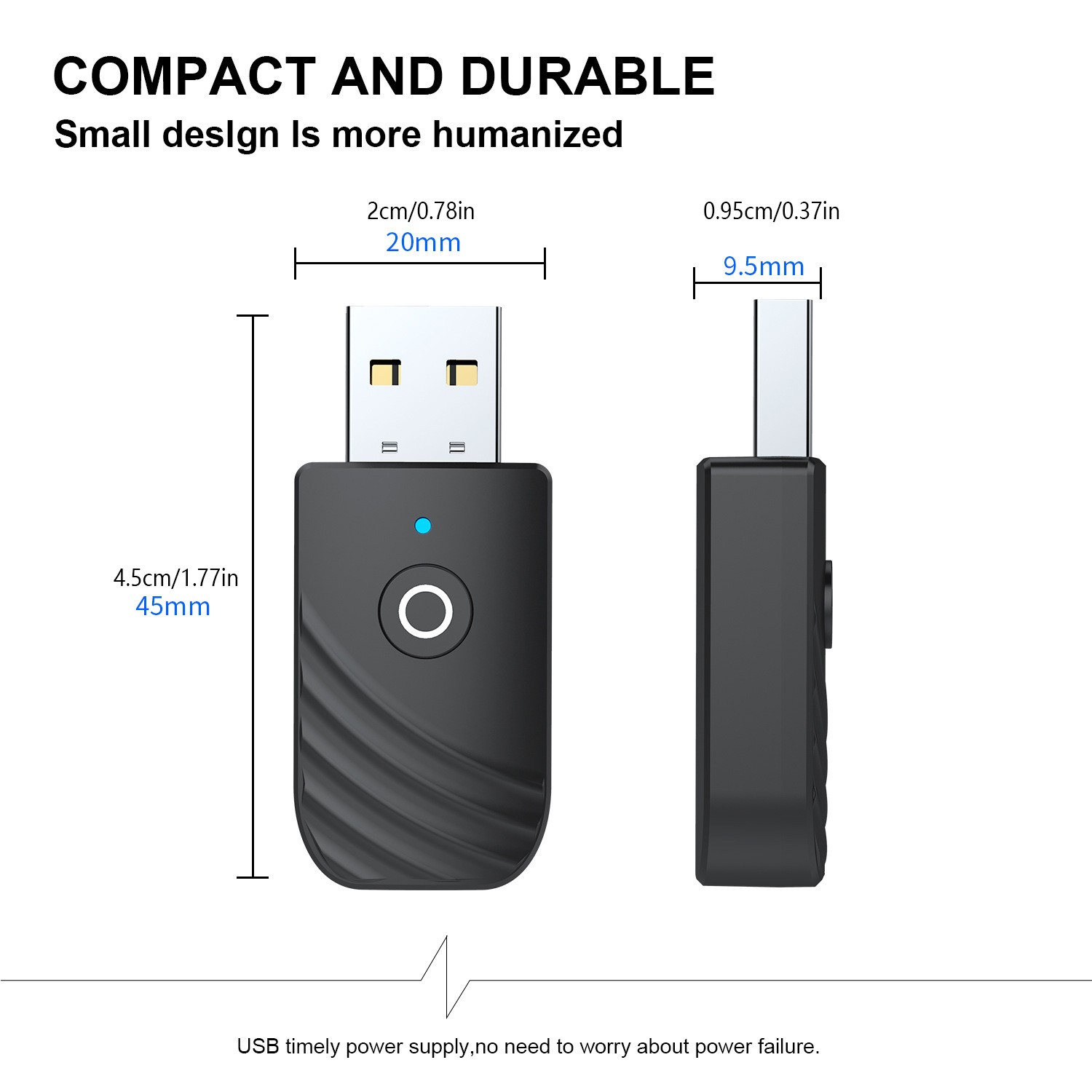 DC 5V Wireless USB Bluetooth Audio PC TV Car Transmitter Receiver Adapter