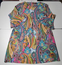 Tommy Hilfiger Women's Plus 16W Floral Dress Bell Sleeve Zipper Length 37"