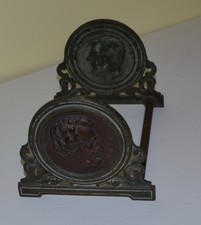 Antique "LINCOLN"   Expandable Bookends Judd Mfg Co Cast Iron - Very Nice