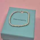 Tiffany & Co. 4mm Bead Sterling Silver Bracelet Only Spares Repairs Size 7"