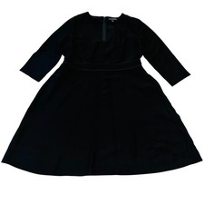 Banana Republic Black Dress Petite 4 Belted Look V Neck Pockets