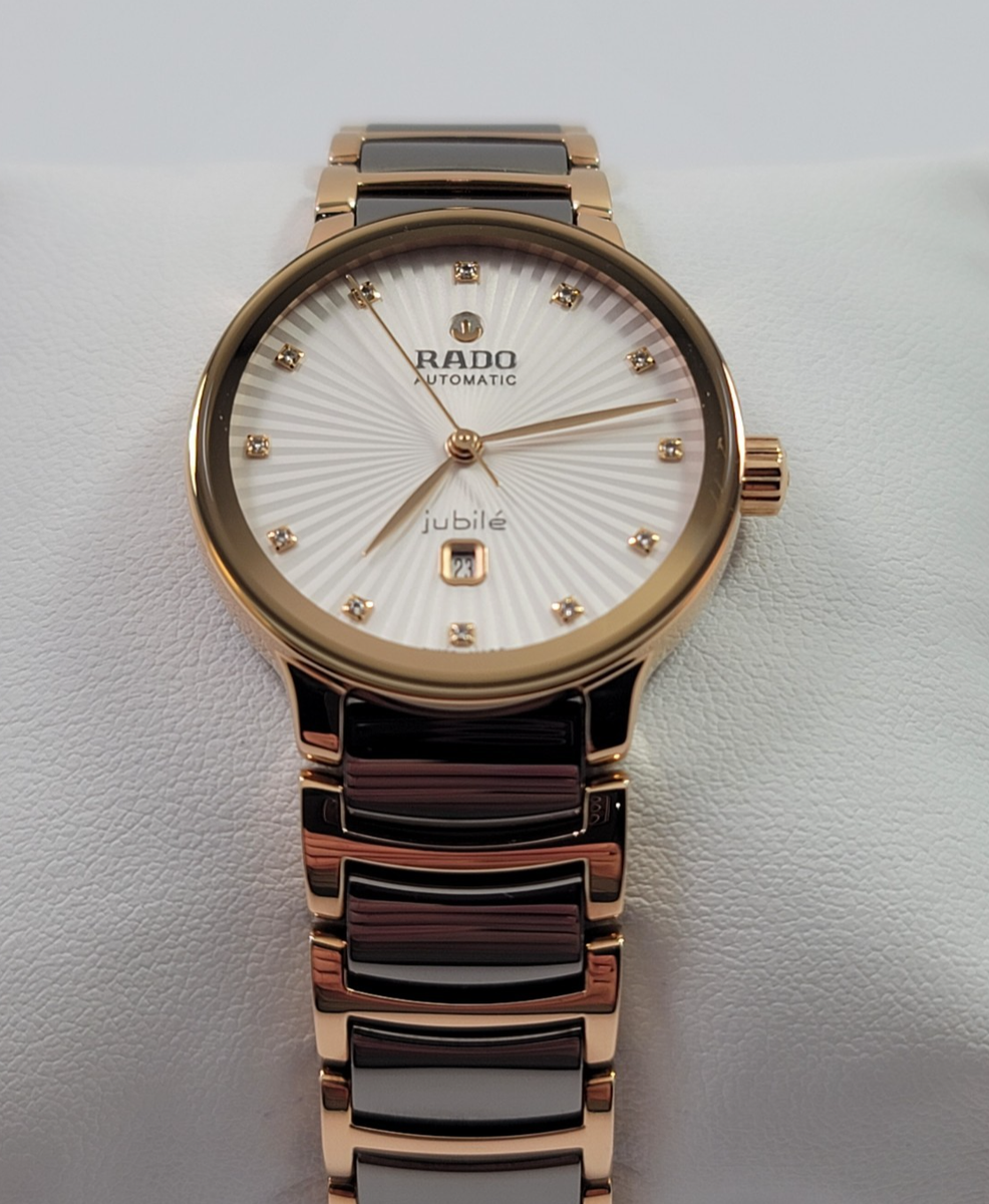 Rado Centrix SWISS Automatic Diamond White Dial Ceramic Ladies