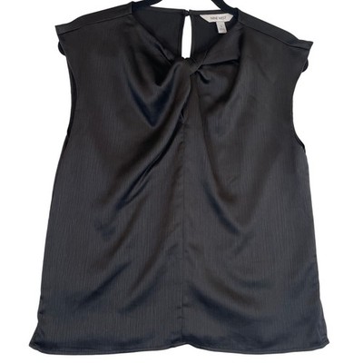 Nine West Black Sleeveless Blouse Twist Front Top Office Career S
