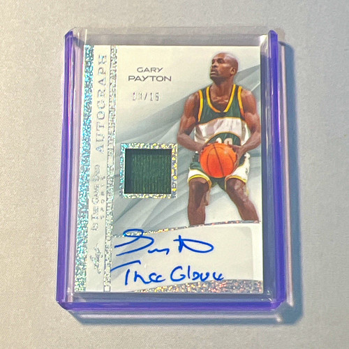 Leaf In The Game Used Gary Payton Auto Patch #IGA-GP1/15 “The Glove” inscription