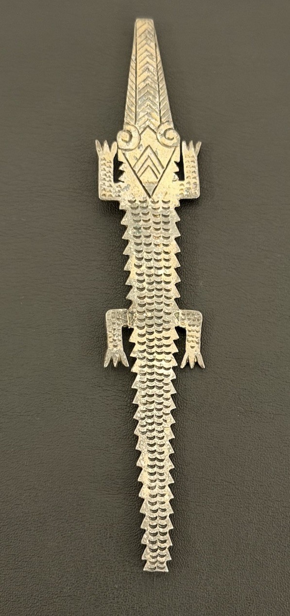 Sterling Silver 925  Large Alligator/Crocodile Pi… - image 2