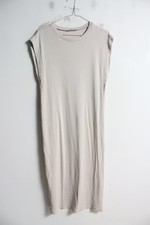 Zara Womens Ribbed Midi Dress - Cream - Size Small (c21)