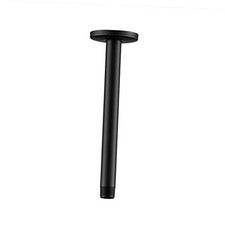 Shower Arm with Flange Ceiling Mount Replacement Rain Shower Matte Black 10 in