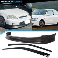 Fits 99-00 Honda Civic Hatchback Cs Style Front Bumper Lip Slim Window Visors Fits 99-00 Honda Civic Hatchback Cs Style Front Bumper Lip Slim Window Visors