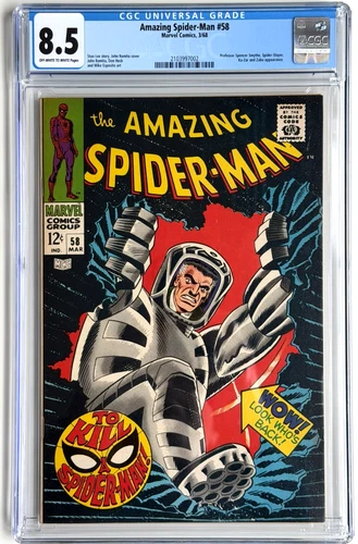 Amazing Spider-Man 58 CGC 8.5 OW-W: Spider-Slayer, Ka-Zar and Zabu