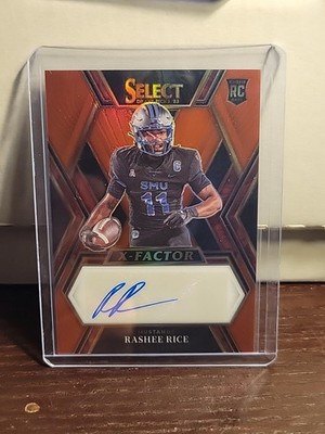 Rashee Rice Rookie Auto 2023 Panini Select X Factor RED PRIZM XS-RRI Chiefs RC