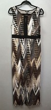 ALYX Sleeveless Sheath Dress Womens Medium Brown Black Midi Geometric
