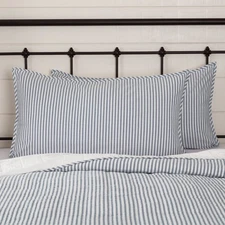 Sawyer Mill Farmhouse Blue White Ticking Stripe King Sham 21x37" VHC Brands