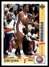 Dennis Rodman 1991-92 Upper Deck  #50 Pistons NBA READ FREE SHIP AutographDen