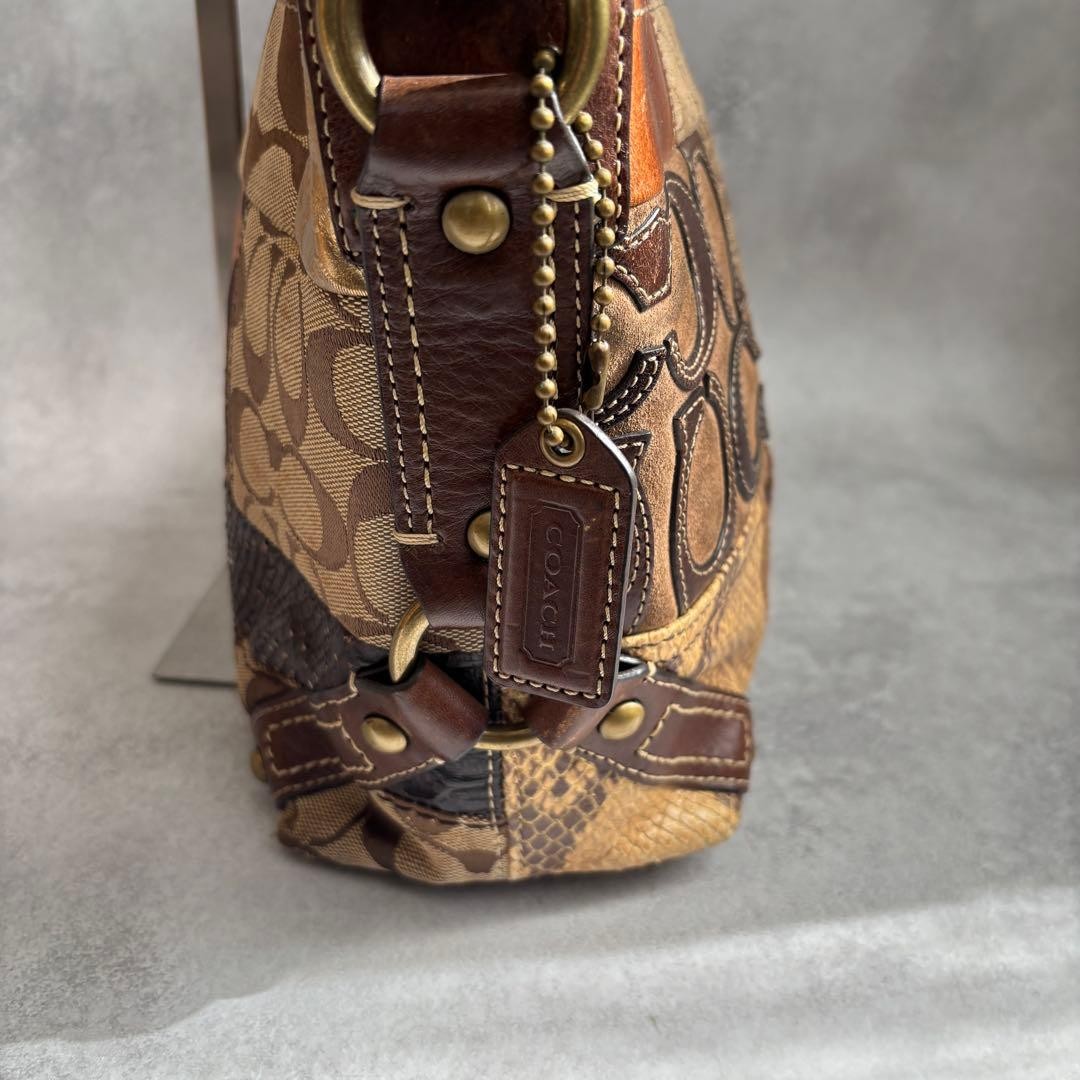 Coach Patchwork Leopard Print Shoulder Bag Purse … - image 6