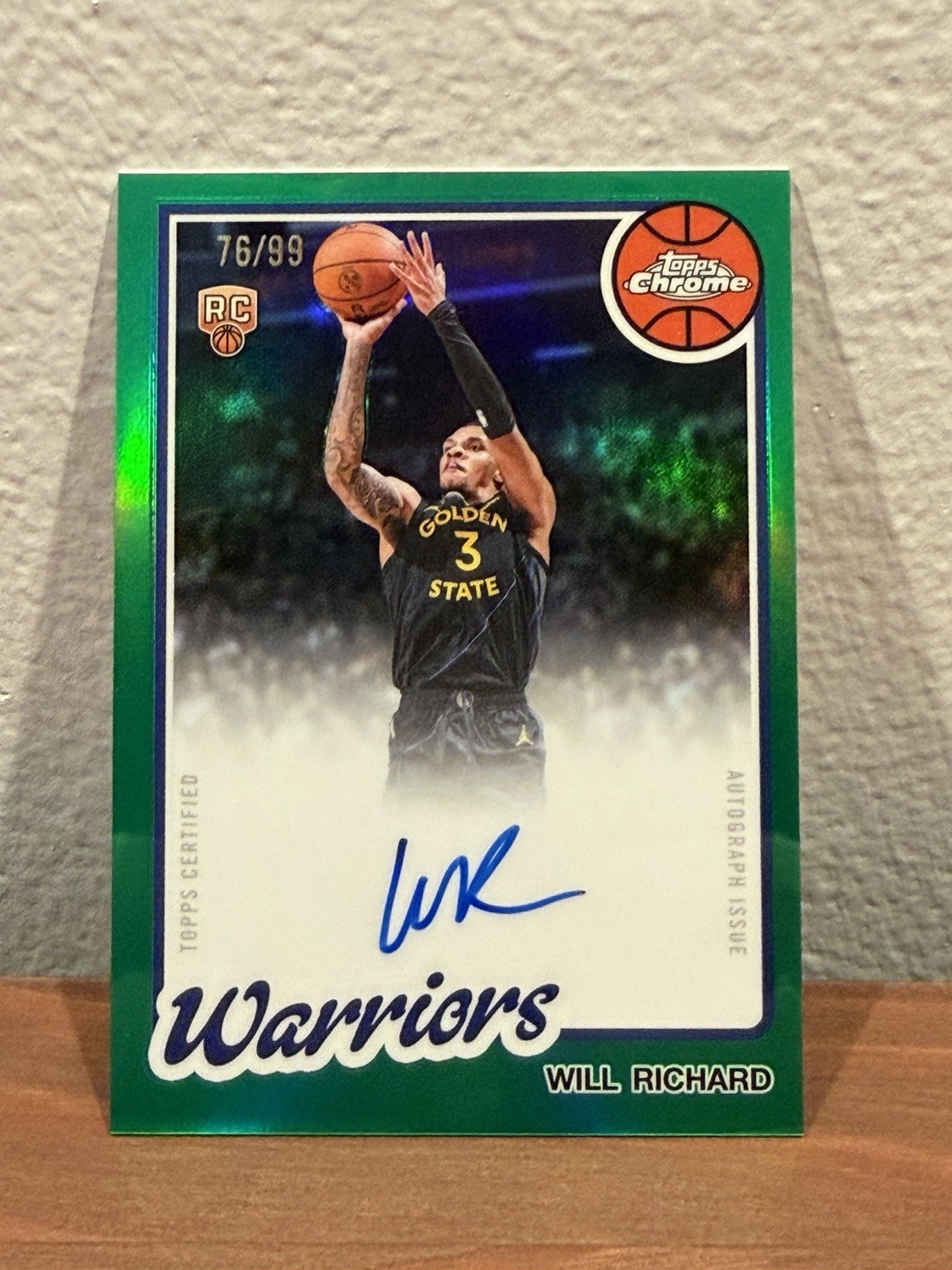 Will Richard 2025-26 Topps Chrome Update Green Refractor On Card Auto /99 RC SP