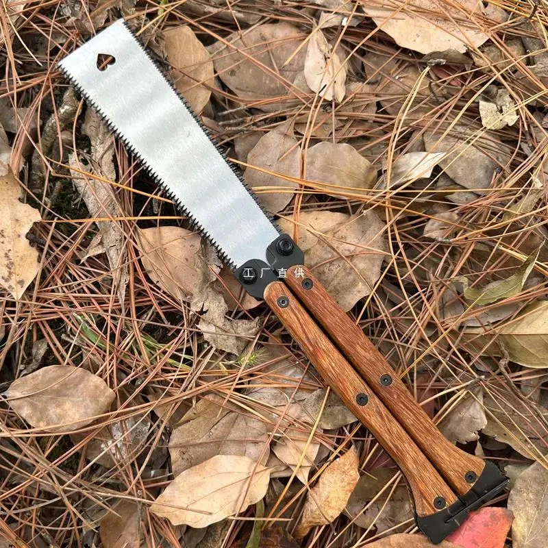 Wooden Folding Saw Steel Garden Saw Portable Pocket Saw Household Manual Cutting - Image 2 of 4