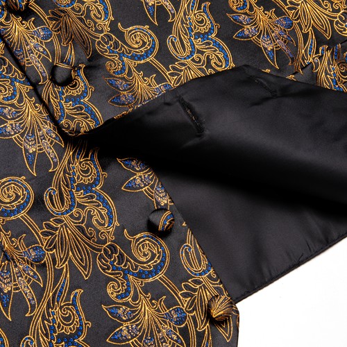 Men's Tuxedo Vest & Bowtie/Necktie Set, Classic Formal Waistcoat Paisley Floral - Picture 215 of 224
