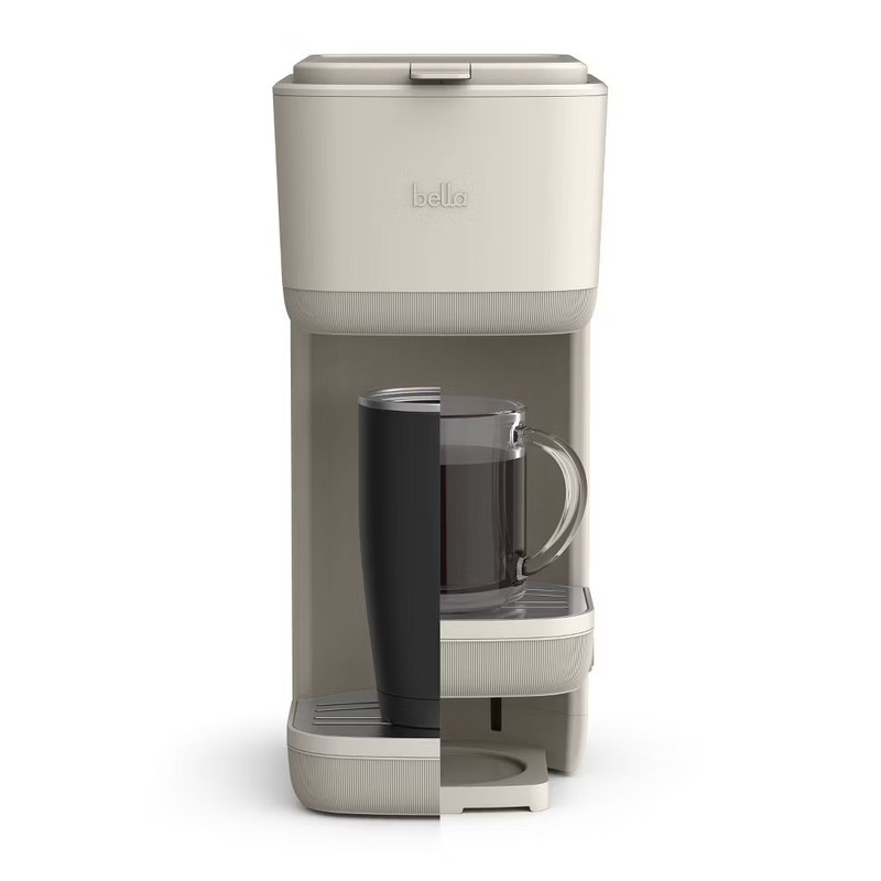 bella Single-Serve Coffee Maker Oatmilk: Drip Pod Coffee Maker 14 oz Capacity