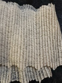 Antique/Vintage Victorian Accordion Pleated Beige Alencon Lace 7"W x 76"