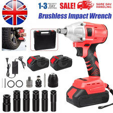 Cordless Impact Wrench 1/2" 1000Nm High Torque Brushless Drill W/ Li-ion Battery