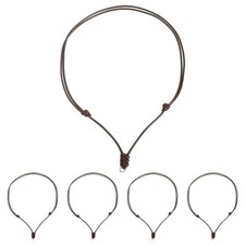 5pcs Adjustable Necklace Cords 2MM Thick 18-30 Inch Handmade Craft Ropes Brown