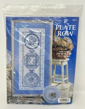 "Plate Row" Counted Cross Stitch Kit #9973 Design Works Blue Toile Plates