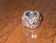 Set of 2 Bracelet Beads With Light Purple Stones