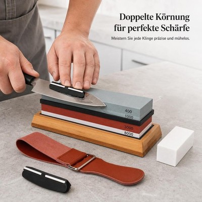 Schleifstein Set doppelseitiger Messerschärfer für Haushalt, für Bushcraft