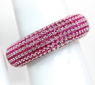 3CT Heat Treated Rubellite Tourmaline 925Sterling Silver Eternity Ring Sz 8 F8-1 — photo 1
