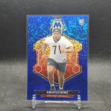 2024 Panini Mosaic Amarius Mims #319 /96 Blue Sparkle Prizm RC Bengals 