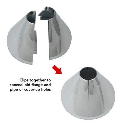 Plumb Pak K857-20 Clip on Deep Flange Cover for 1/2 in. Pipe, Chrome BRAND NEW
