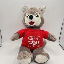 Wiley the Wolf Build-A-Bear-Workshop Plush - Light Gray with Green Eyes