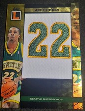 Marketplace image: 2007 Topps Letterman Jeff Green Jersey Number Patch "22" SUPERFRACTOR 1/1 1of1