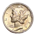 1929 Mercury Silver Dime UNC Nice Uncirculated Condition Light Tone!
