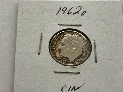 1962 D Roosevelt Dime 10 Cents Silver Coin XF Tarnish