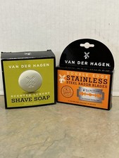 Van Der Hagen 5-Pack Tempered Stainless Steel Blades Luxury Shave Soap