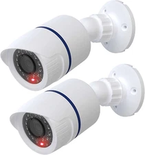 2pack Dummy Fake Camera Surveillance Security CCTV Dome Indoor Outdoor LED Light