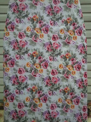 CHECKYS DEALS ROSES WHITE 15 X 55 STANDARD REPLACEMENT IRONING BOARD COVER & PAD
