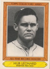 FREE SHIPPING-MINT-1985 Topps All Time Record Holder #22 Hub Leonard RED SOX