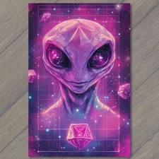 Art Print Alien Creature Moonlight Crypto Galaxy Sci-Fi Business Suit Geometric