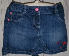 Crazy 8 by Gymboree Denim Blue Pink Heart Skirt Size 4 4T W24
