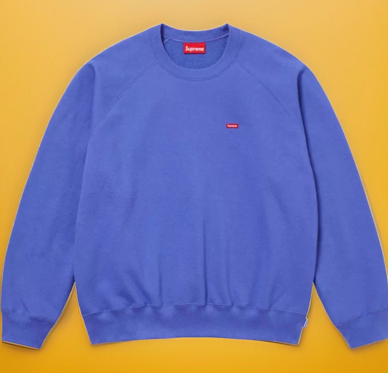 Sweat col rond raglan logo petite boîte SUPREME violet SS24SW11   Taille Medium