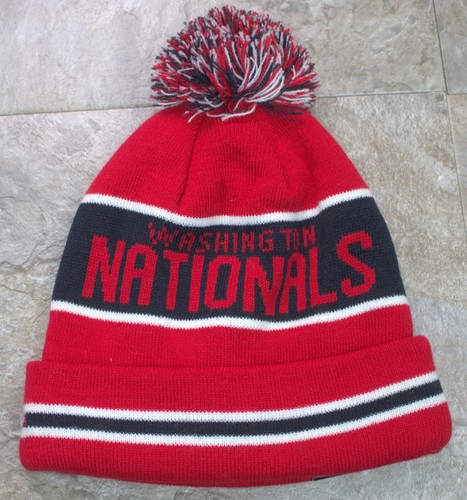New Era Washington Nationals MLB Classic Red Knit Beanie ~ NEW OLD STOCK - Picture 2 of 2
