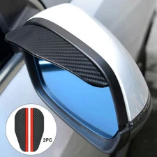 2x Carbon Fiber Rear View Mirror Rain Visor Guard Car Exterior Accessories Black