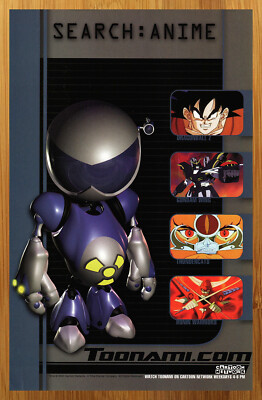 2000 Toonami Vintage Print Ad/Poster DBZ Gundam Thundercats Ronin Warriors Art