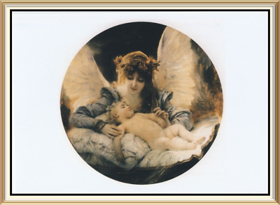 GUARDIAN ANGEL PRAYER BLESSING Baby Nursery Art Print by Gabriel Joseph Ferrier