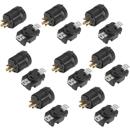2/4/6.XPairs 30A 250V Male Female Twist Lock 3 Wire Plug Nema L6-30P+L6-30R - Picture 12 of 18