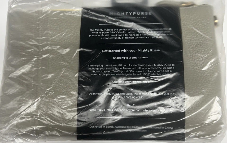 Cartera Mighty Cuero Genuino Gris y Marrón Cargador de Teléfono Cartera Elige Tu Color. Foto 4 de 4