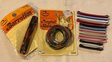 BIG LOT Vtg Goody Braided Elastics Ponytail  Tortoise Barrette  Stay Tight