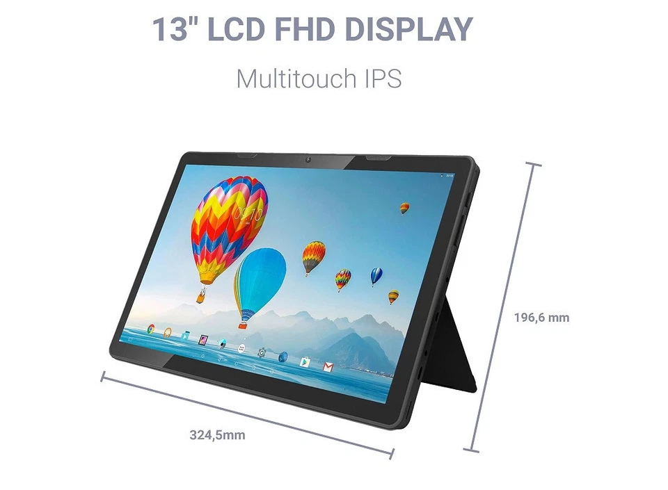 Xoro MegaPAD 1333 Pro Android 13 Tablet-PC 13" Zoll 6GB/128GB IPS FHD WLAN USB-C - Bild 3 von 4